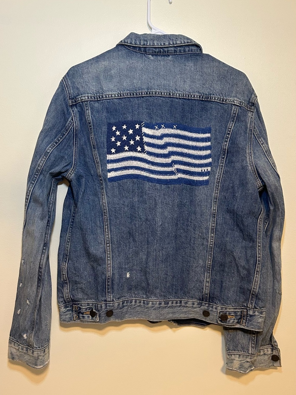 Classic Denim Jacket - Flag on Back